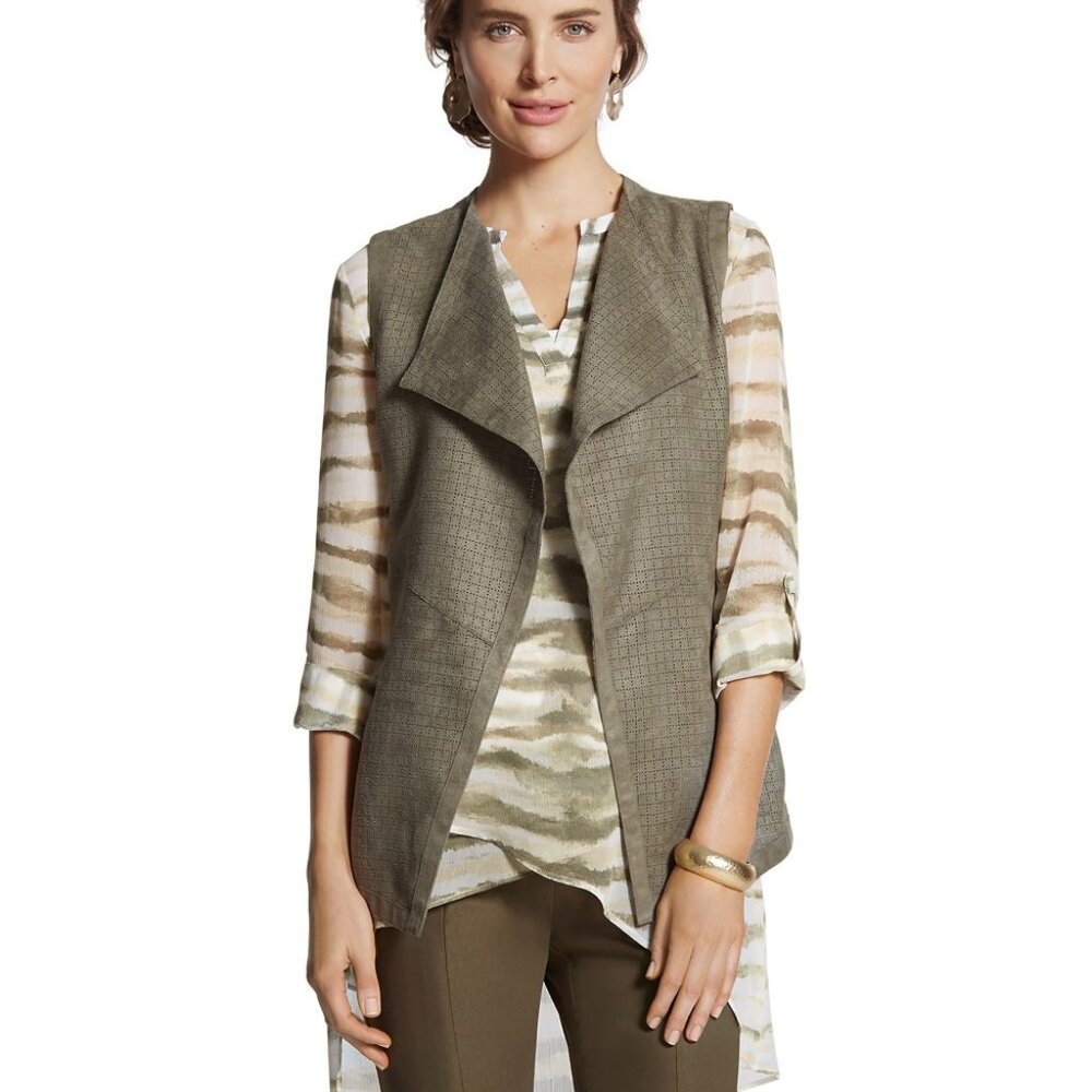 Chico’s Faux-Suede Drape Vest